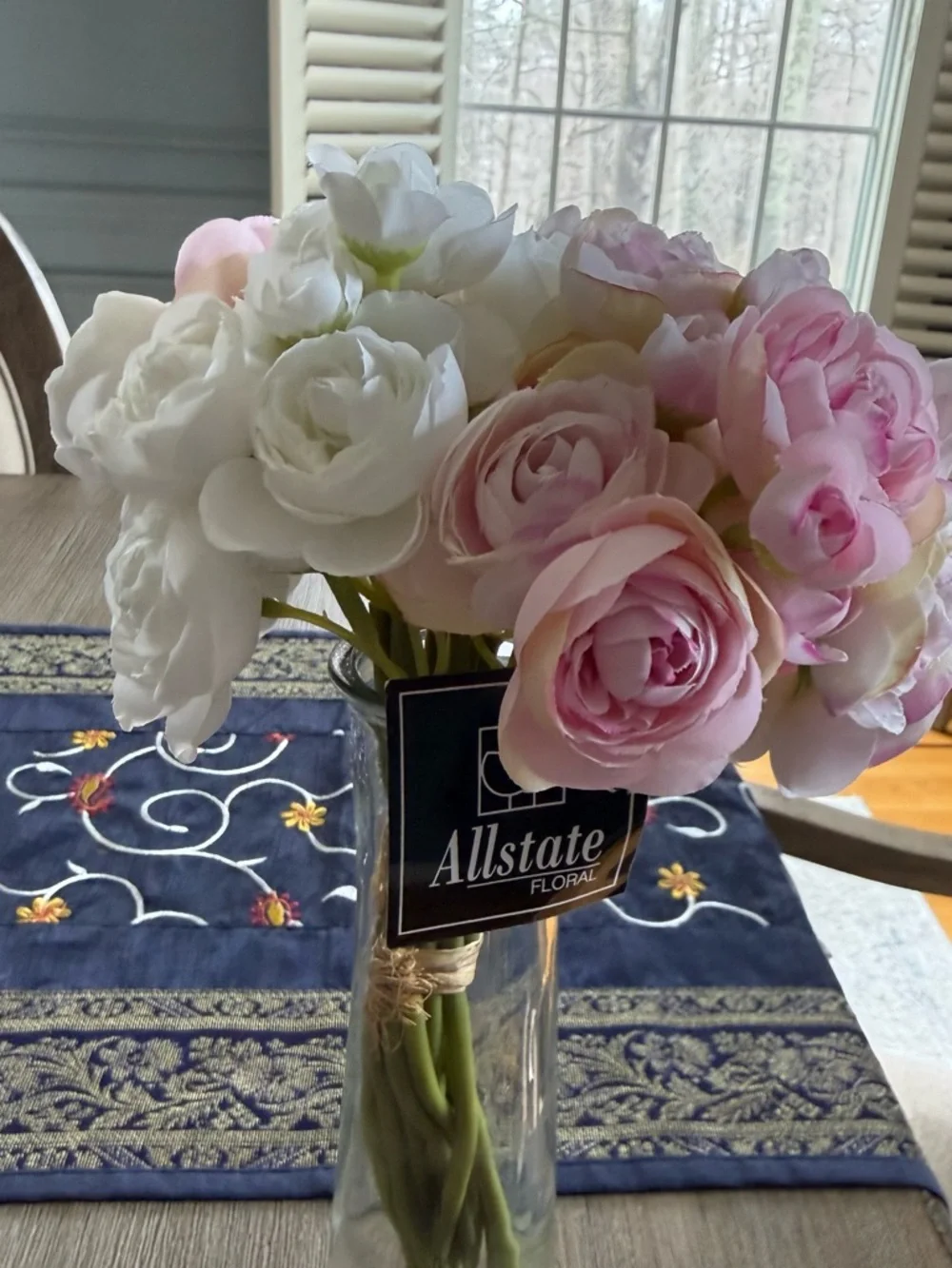 Allstate Faux Ranunculus Floral Arrangement Nwt